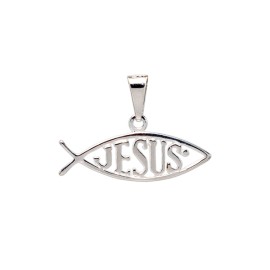 DIJE .JESUS PESCADOR (ICHTUS O ICHTYS) 
PLATA .925 MEX