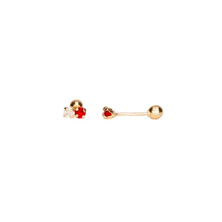 BROQUEL TU Y YO 02 ROJO/BLANCO
CIRCONIA 2X2 MM
TIPO DE BROCHE: ROSCA
ORO AMARILLO 10K MEX