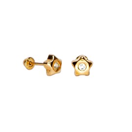 BROQUEL ESTRELLA GLOBO
CIRCONIA 1.5 MM 
TIPO DE BROCHE: ROSCA
ORO AMARILLO 10K MEX