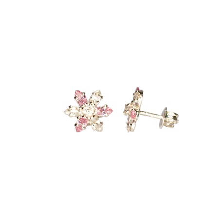 BROQUEL MINIMARGARITA BCO/ROSA 
CIRCONIA 2 X 4 MM
TIPO DE BROCHE: PRESION CON MARIPOSA
PLATA .925 MEX