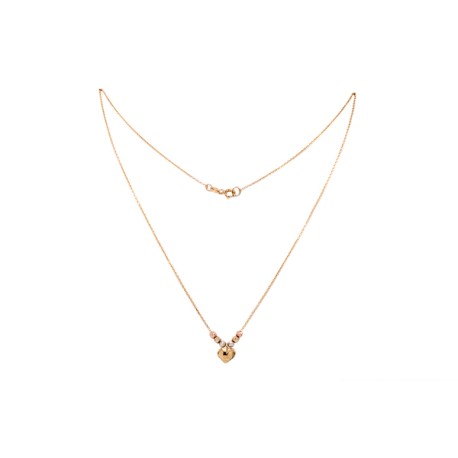 GARGANTILLA CORAZON GLOBO CHICO
BOLITA FACETADA
ORO FLORENTINO
LARGO: 45 CM 
ORO AMARILLO 10K MEX