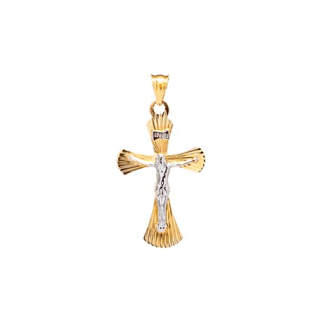 DIJE .CRUZ CON CRISTO............. 
BLANCO DIAMANTADO..............
ORO AMARILLO 10K MEX...........
30.2 MM CON REAZA..........