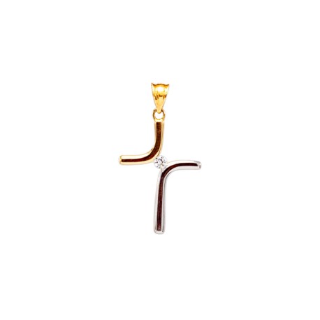 DIJE .CRUZ P COMBINADA
CIRCONIA FLOTANTE
ORO BLANCO/AMARILLO 10K MEX
VERTICAL: 26 MM
HORIZONTAL: 15 MM