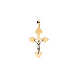 DIJE .CRUZ CON CRISTO TREBOLADA 
COMBINADO
ORO BLANCO/AMARILLO 10K MEX
35MM ANCHO....................................
35MM ALTO