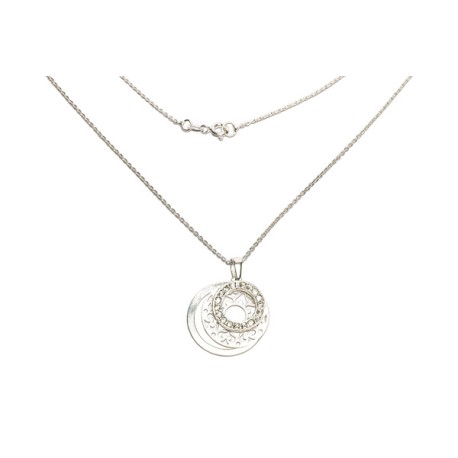 GARGANTILLA TRIPLE CIRCULO 
CIRCONIAS 
PLATA .925 MEX
MEDIDA: 46 CM