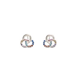 ARETE CIRCULOS C/P COLORES TUR PLATA.925 MEX