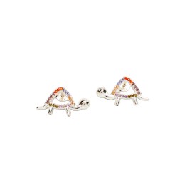 ARETE TORTUGA C/P COLORES TUR PLATA.925 MEX