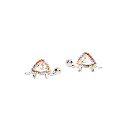 ARETE TORTUGA C/P COLORES TUR PLATA.925 MEX