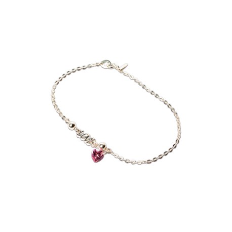 PULSERA TOBILLERA LOVE CANDY PLATA.925MEX