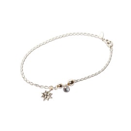 PULSERA TOBILLERA FLOR/P CANDY PLATA.925MEX