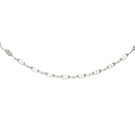 CADENA HOJA TREBOL GDE GP0 M.55 PLATA.925MEX