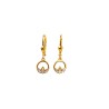 ARETES COLGANTE CON CIRCULO 
DISEÑO HOJAS DE FLOR DE LOTO 
ACABADO PLATINADO BLANCO 
MEDIDA: 25MM
TIPO DE BROCHE: BALLESTILLA
O
