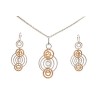 JUEGO GARG Y ARETES CIRCULOS IP16 PLATA .925 MEX
