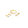 JUEGO CUADROS ANILLO, ARETES Y DIJE  
CIRCONIAS 1MM
PLATINADO BLANCO
ORO AMARILLO 10K MEX