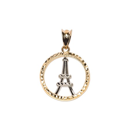 DIJE TORRE EIFFEL C/CIRCULO FLZ COMB 14K MEX