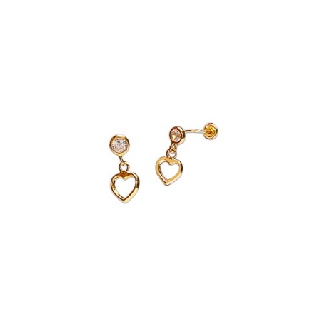 BROQUEL V CORAZON COLGANTE SILUETA C/P BISEL 
TIPO DE BROCHE: ROSCA
ORO AMARILLO 10K MEX