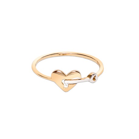 ANILLO CORAZON/LLAVE FLZ COMB 10K MEX