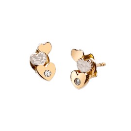 ARETES 3 MINI CORAZÓN FLZ COMB 10K MEX