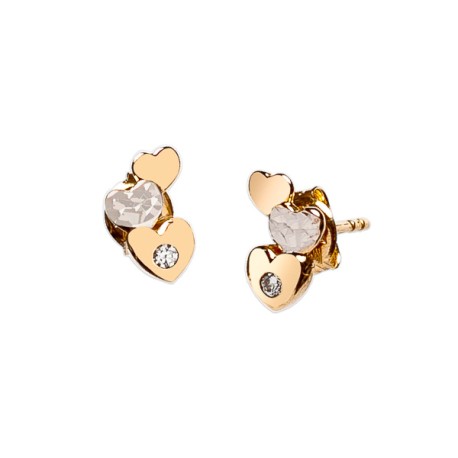 ARETES 3 MINI CORAZÓN FLZ COMB 10K MEX