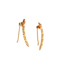 ARETES FLECHA DOBLE PUNT AP02 ROSA CHAPA DE ORO MEX