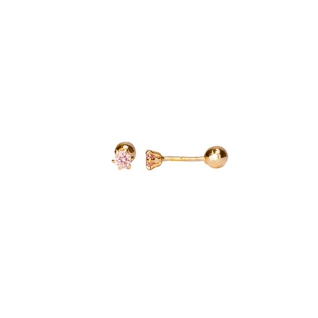 BROQUEL 02 RECTO ROSA  
CIRCONIA 2 MM
TIPO DE BROCHE: ROSCA
ORO AMARILLO 10K MEX