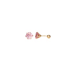 BROQUEL 05 RECTO ROSA 
CIRCONIA 5 MM
TIPO DE BROCHE: ROSCA
ORO AMARILLO 10K MEX