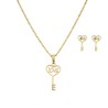 JUEGO GARGANTILLA Y ARETES
LLAVE LOVE ............................................ 
*ACERO AMARILLO MEX...................
*MED