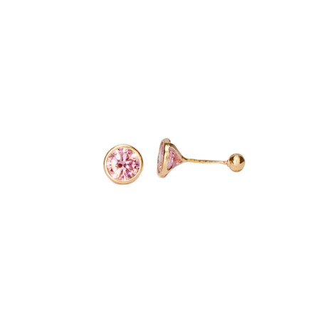 BROQUEL BISEL ROSA 05 
CIRCONIA 5 MM
TIPO DE BROCHE: ROSCA
ORO AMARILLO 10K MEX