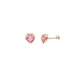 BROQUEL CORAZON BISEL ROSA 06
CIRCONIA 6X6 MM 
TIPO DE BROCHE: ROSCA
ORO AMARILLO 10K MEX