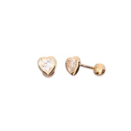 BROQUEL CORAZON BISEL DIAMANTADO 03
CIRCONIA 3X3 MM 
TIPO DE BROCHE: ROSCA
ORO AMARILLO 10K MEX