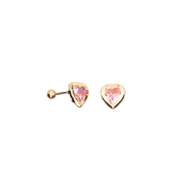 BROQUEL CORAZON BISEL DIAMANTADO ROSA 06
CIRCONIA 6X6 MM 
TIPO DE BROCHE: ROSCA
ORO AMARILLO 10K MEX